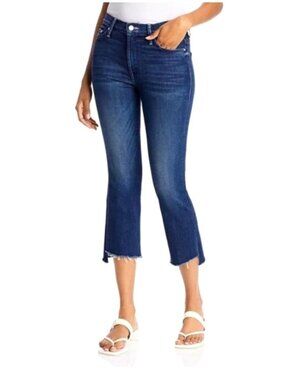 Mother Women's Sz 28 Insider Crop Step Fray Jeans Wash Raw Hem Denim Pants